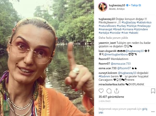 Tuğba Özay piknikçilere sinirlendi