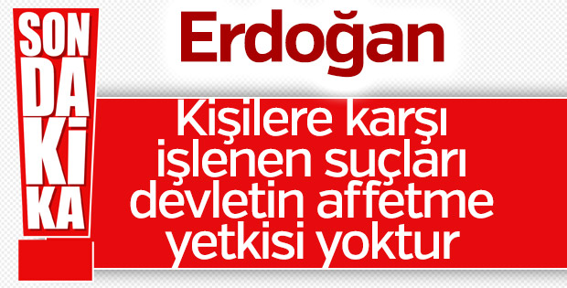 Erdoğan: Af için değer biçme yapabiliriz