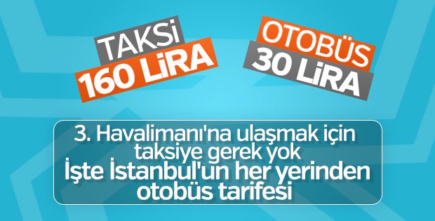 3. Havalimanı ulaşım hatları ve ücretleri belirlenmiş oldu