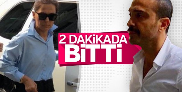 Demet Akalın ve Okan Kurt adliye koridorlarında