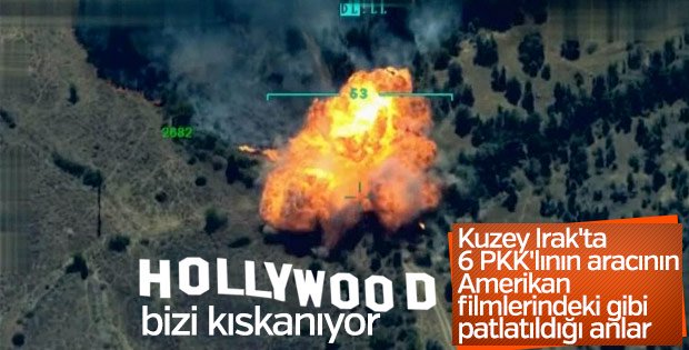 Kuzey Irak'taki 6 teröristin vurulma anı