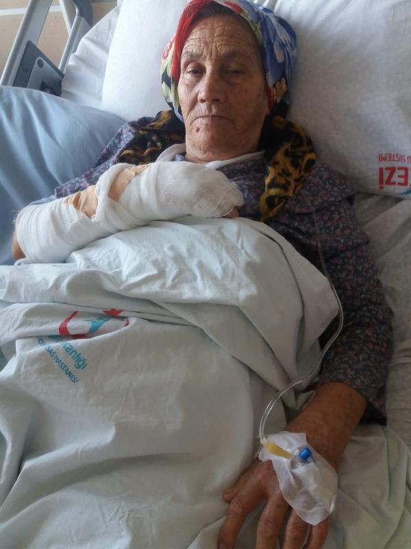 Maganda kurşunu yaşlı kadının eline isabet etti