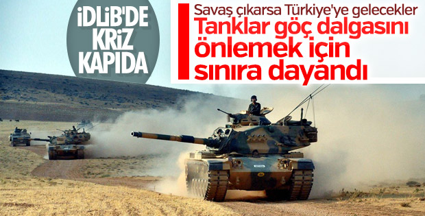 Türk askeri İdlib'de göç dalgasını engellemek için teyakkuzda