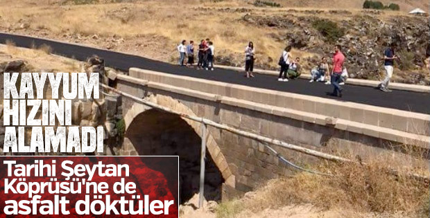 Van'daki Iblis Köprüsü'ne asfalt döküldü