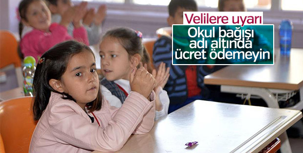 Velilere zorunlu bağış uyarısı