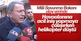 Hulusi Akar Sancaktepe'de düşen uçağı inceledi