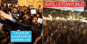 Suudi Arabistan Veliaht Prensi Tunus ’ta protesto edildi