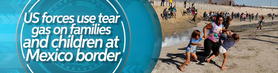 ABD güçleri göçmenler, Meksika sınırında göz yaşartıcı gaz uygulamak