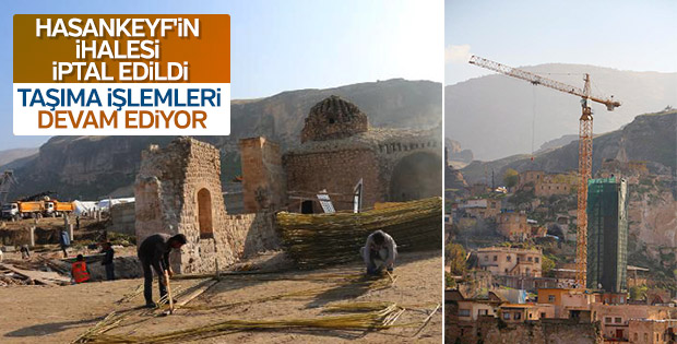 Hasankeyf’te ihale iptaline karşın nakliye sürüyor